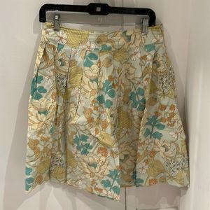 Halogen floral print cotton and spandex skirt
